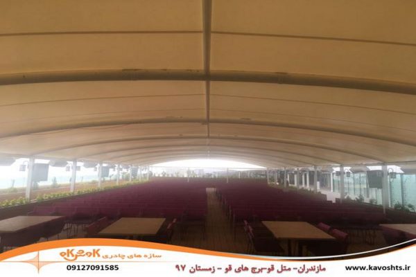 سایبان چادری طرح آرک قوسی آمفی تئاتر یرج های قو الماس خاورمیانه
